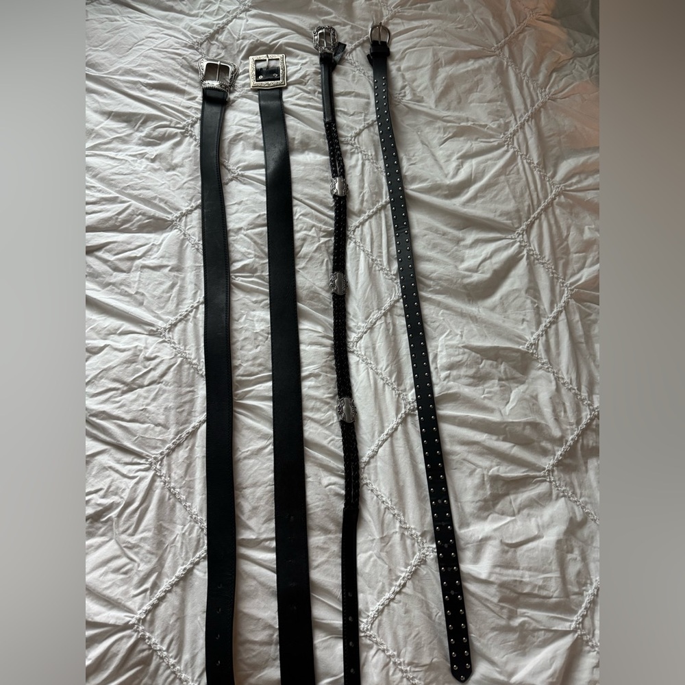 5 Urban Outfitters Black with Silver Finish Leather Belts